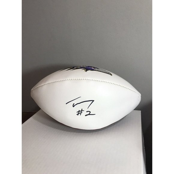 TYLER HUNTLEY SIGNED FOOTBALL BALTIMORE RAVENS Logo Autographed - Picture 1 of 6